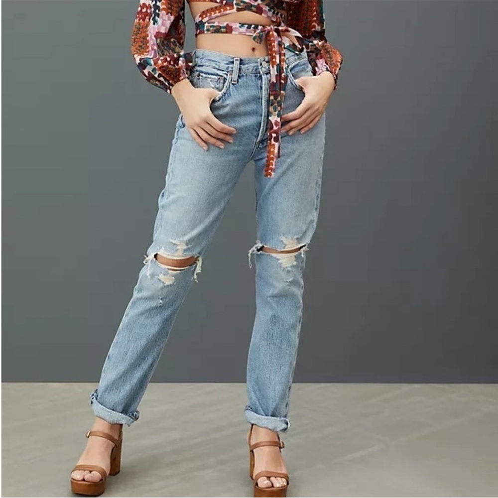 AGOLDE Riley Ripped Jeans Sz 25 - Picture 2 of 13